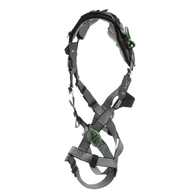 MSA V-FIT Harness w/Back, Front & Side D-Rings - Quick-Connect Leg Straps - Shoulder Padding - Extra Large - 10194865