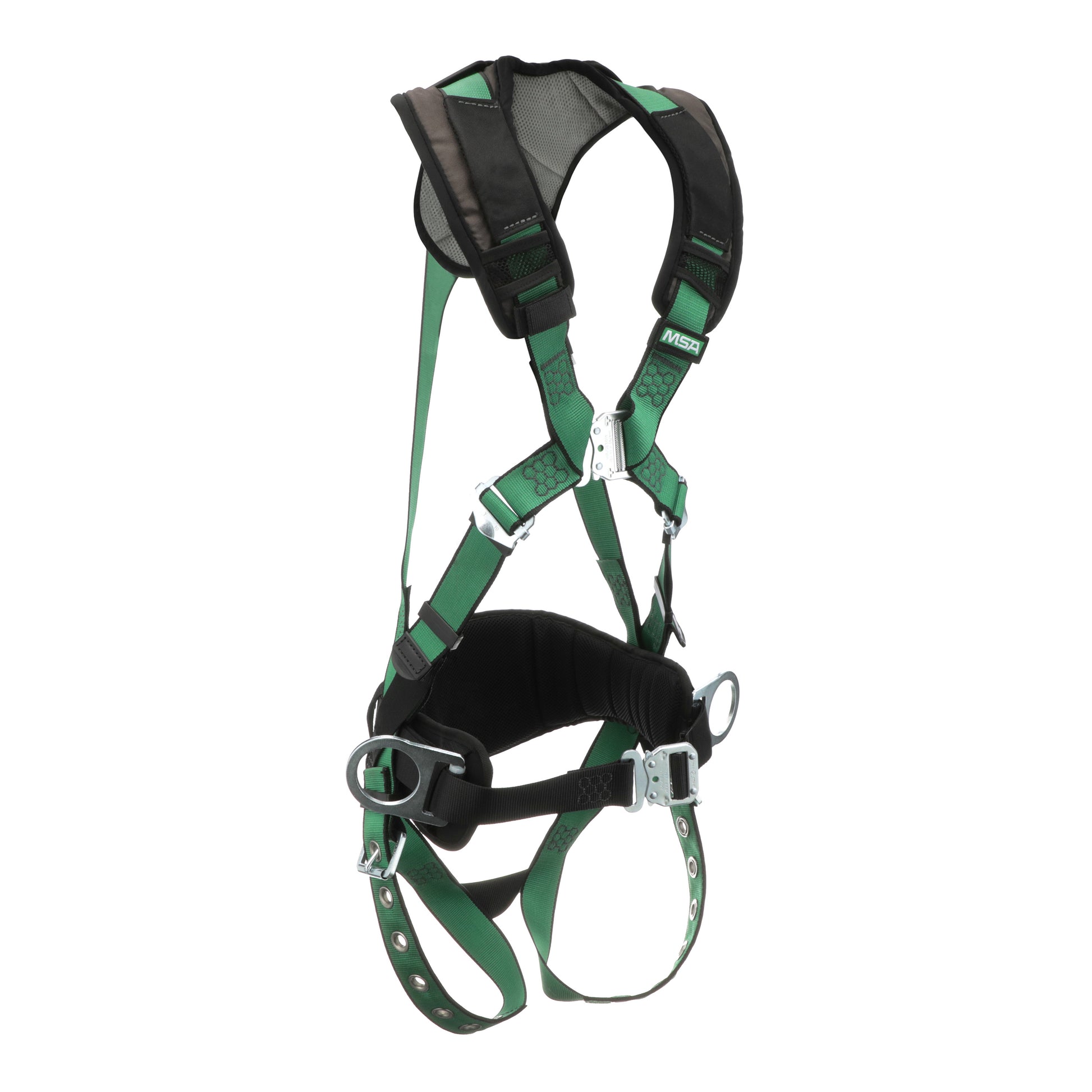 MSA V-FORM+ Construction Harness w/Back & Side D-Rings - Tongue Buckle Leg Straps - Shoulder Padding - Extra Large - 10206162