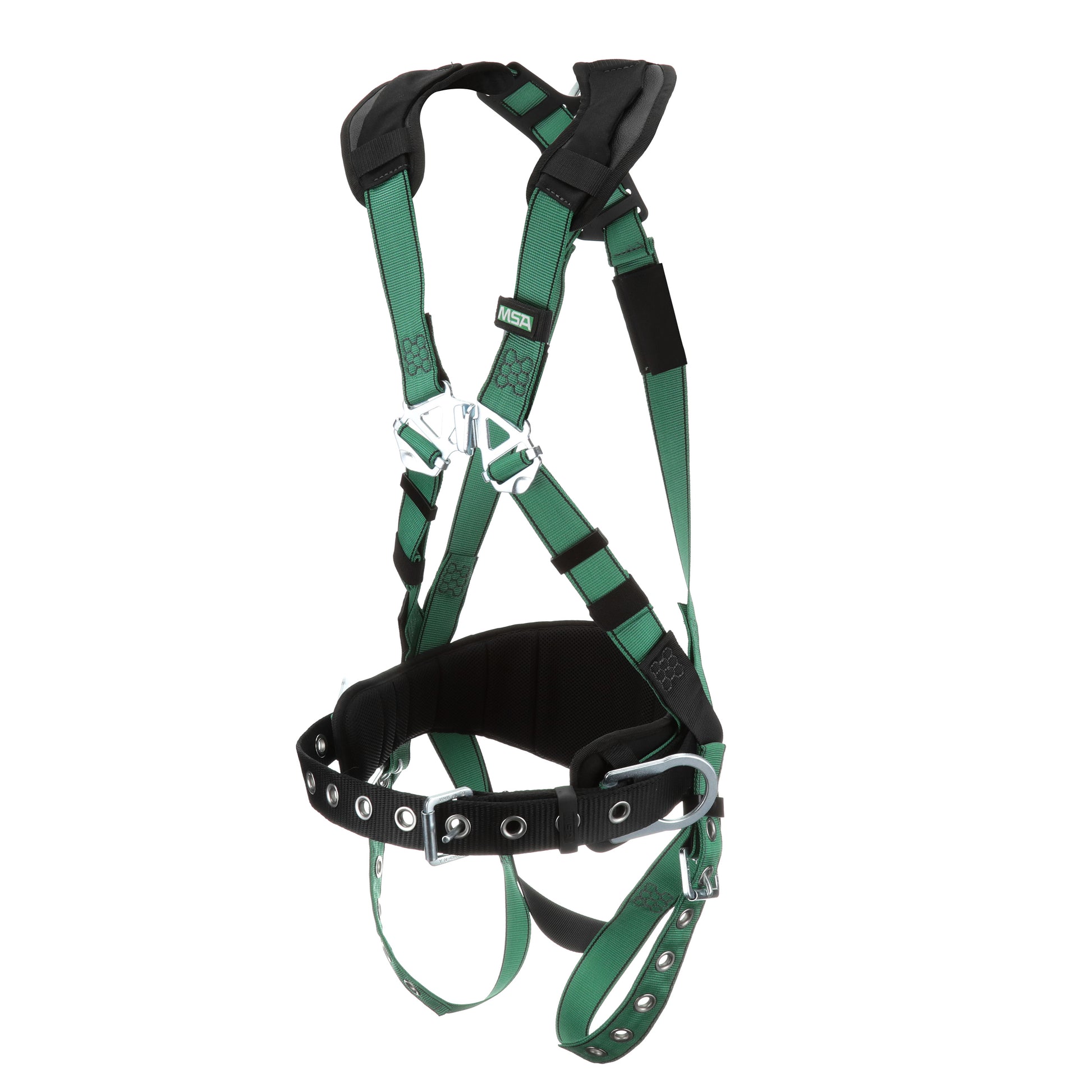 MSA V-FORM Construction Harness w/Back & Side D-Rings - Tongue Buckle Leg Straps - Shoulder Padding - Super Extra Large - 10197366