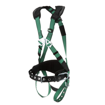 MSA V-FORM Construction Harness w/Back & Side D-Rings - Tongue Buckle Leg Straps - Shoulder Padding - Super Extra Large - 10197366