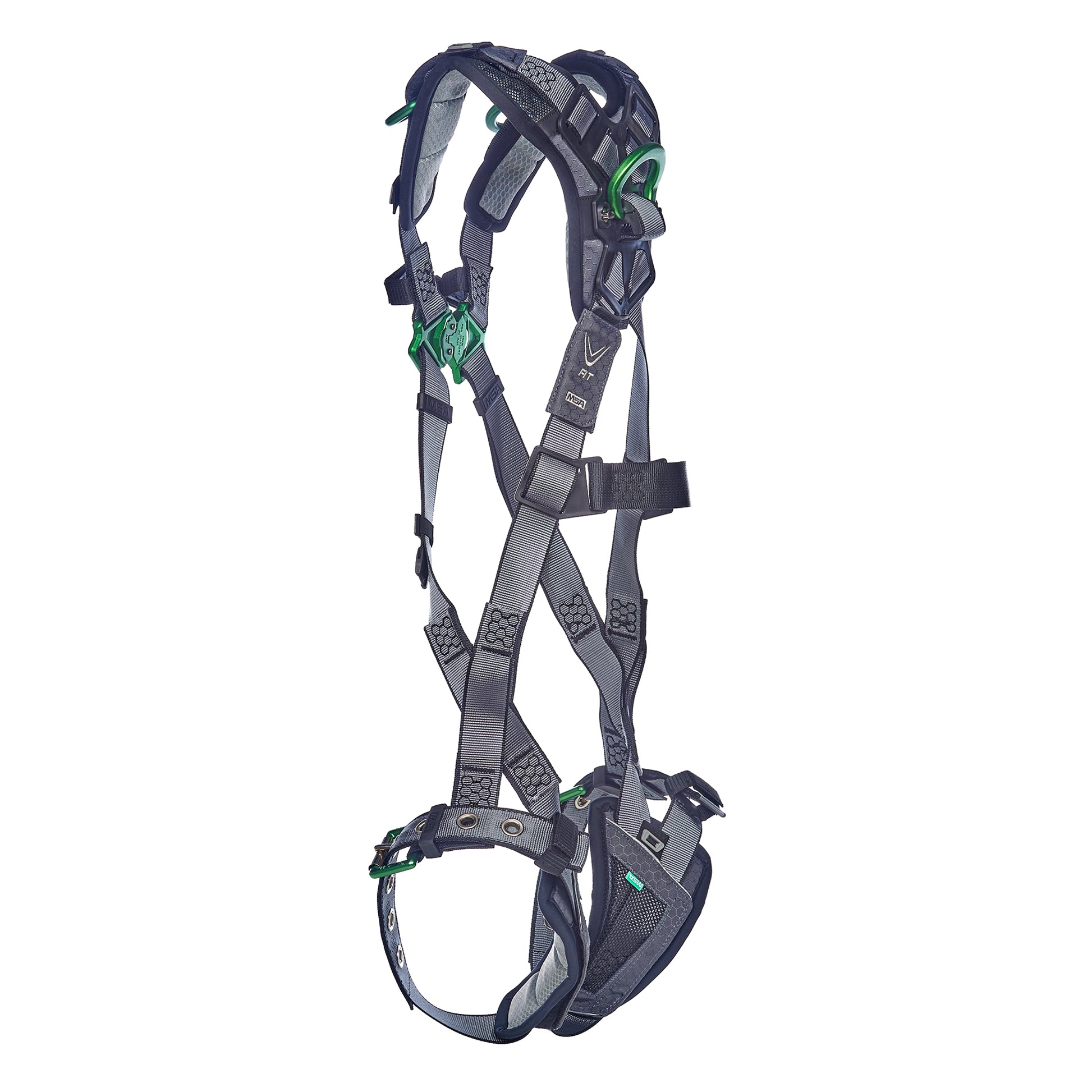 MSA V-FIT Harness w/Back & Shoulder D-Rings - Tongue Buckle Leg Straps - Shoulder & Leg Padding - Super Extra Large - 10195030