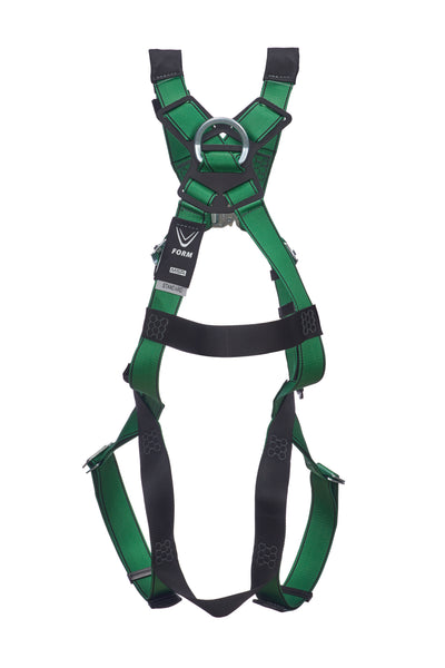 MSA V-FORM Harness w/Back & Front D-Rings - Qwik-Fit Leg Straps Quick Connect Chest Buckle - Standard - 10206078