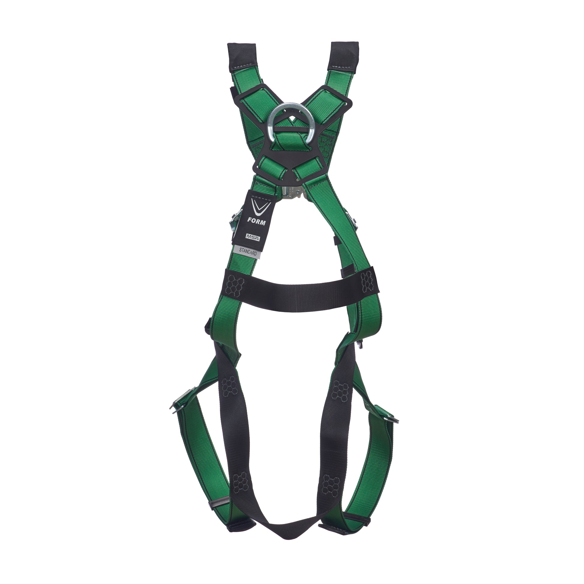 MSA V-FORM Harness w/Back & Front D-Rings - Qwik-Fit Leg Straps Quick Connect Chest Buckle - Extra Small - 10206077