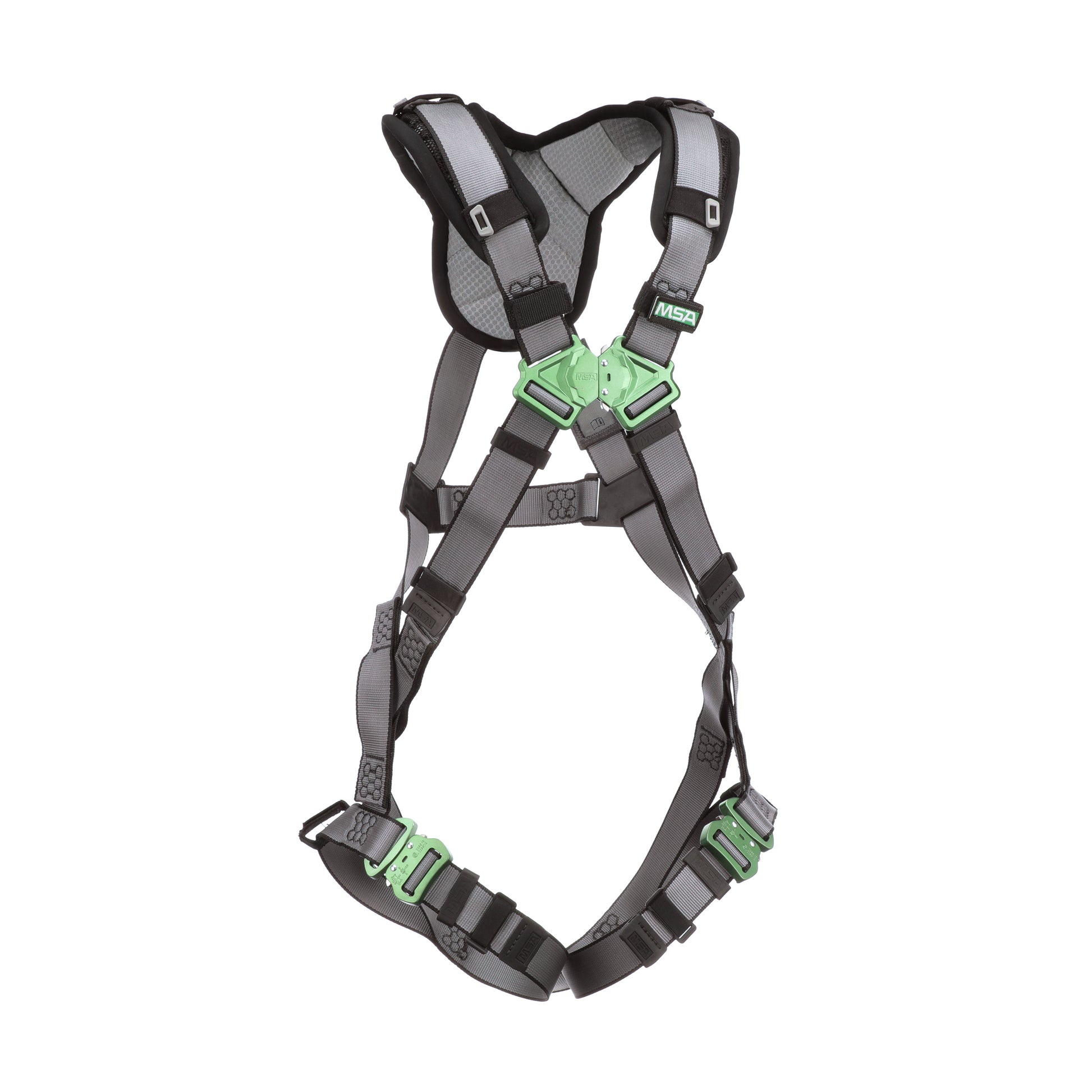 MSA V-FIT Harness w/Back D-Ring - Quick-Connect Leg Straps - Shoulder Padding - Extra Large - 10194671