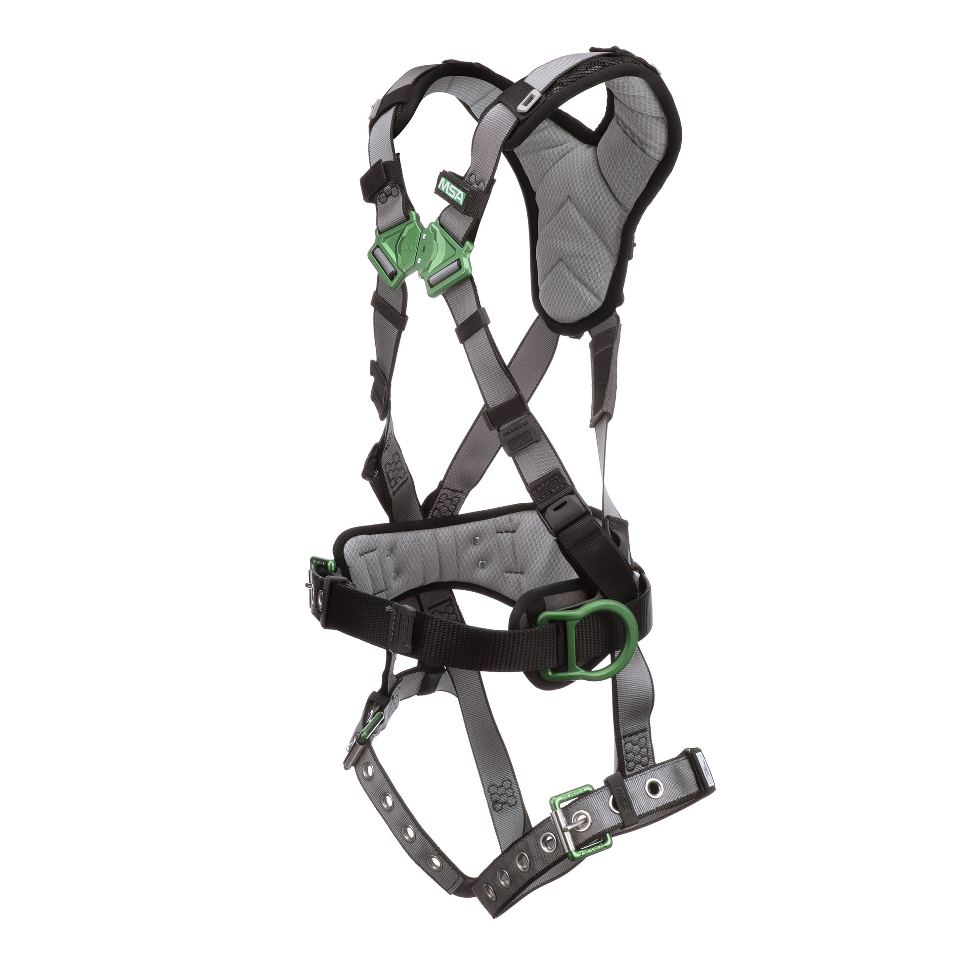 MSA V-FIT Construction Harness w/Back & Side D-Rings - Tongue Buckle Leg Straps - Shoulder Padding - Extra Small - 10195148