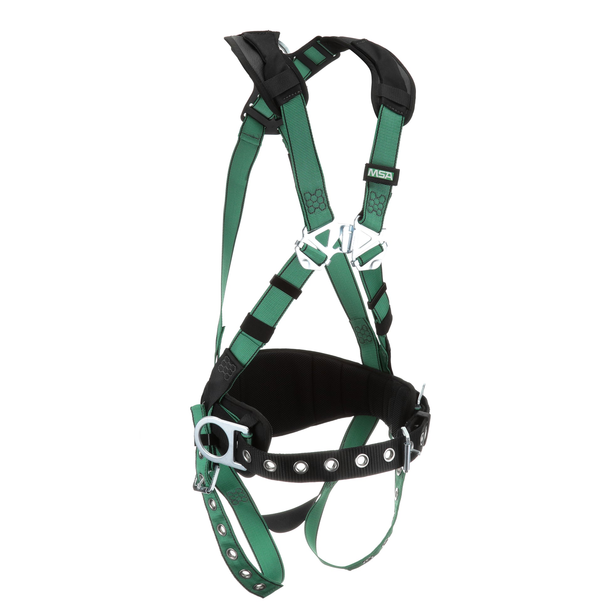 MSA V-FORM Construction Harness w/Back & Side D-Rings - Tongue Buckle Leg Straps - Shoulder Padding - Extra Small - 10197363