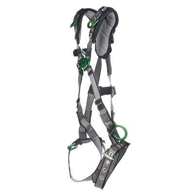 MSA V-FIT Harness w/Back, Side and Shoulder D-Rings - Tongue Buckle Leg Straps - Shoulder Padding - Extra Small - 10194940