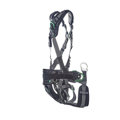 MSA V-FIT Tower Harness w/Back, Front & Side D-Rings - Tongue Buckle Leg and Belt Straps - Shoulder & Leg Padding - Extra Small - 10218041