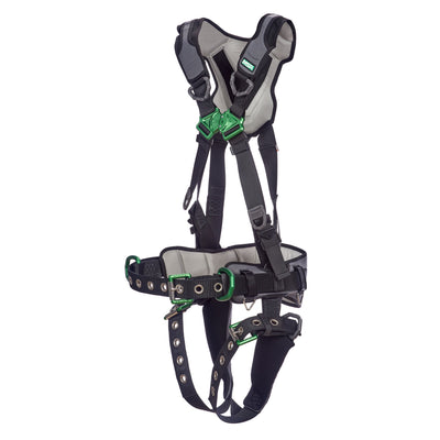 MSA V-FLEX Construction Harness w/Back & Side D-Rings - Tongue Buckle Leg Straps - Extra Small - 10211328