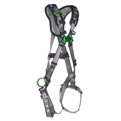MSA V-FIT Harness w/Back, Side and Shoulder D-Rings - Tongue Buckle Leg Straps - Shoulder Padding - Standard - 10194941