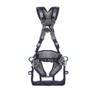 MSA V-FIT Tower Harness w/Back, Front & Side D-Rings - Tongue Buckle Leg and Belt Straps - Shoulder & Leg Padding - Extra Small - 10218041