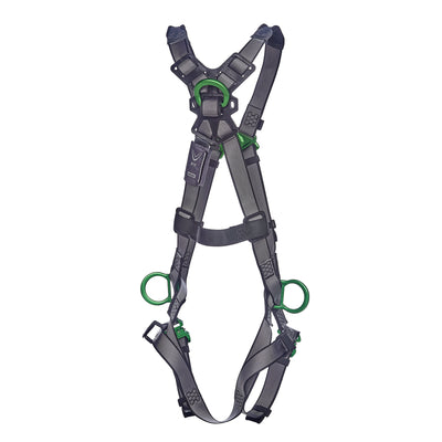 MSA V-FIT Harness w/Back & Side D-Rings - Quick-Connect Leg Straps - Extra Large - 10195066