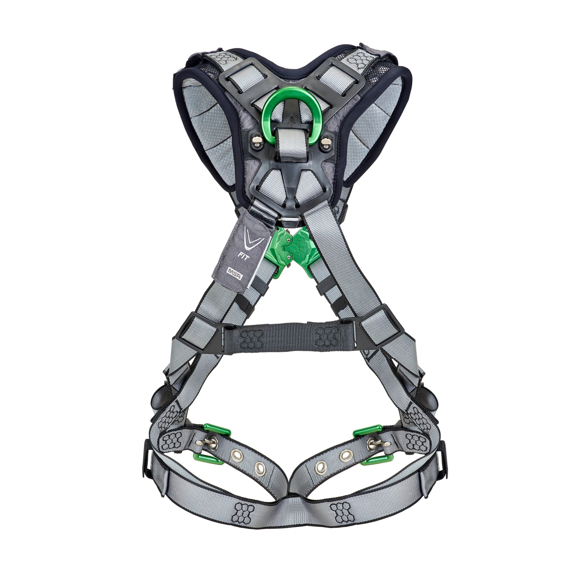 MSA V-FIT Harness w/Back & Shoulder D-Rings - Tongue Buckle Leg Straps - Shoulder Padding - Extra Small - 10194936