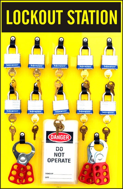 LOCKOUT STATION KIT 10 PADLOCKS