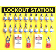 LOCKOUT STATION KIT 20 PADLOCKS - LOCKOUT STATION KIT 20 PADLOCKS, 19X24, Polycarbonate