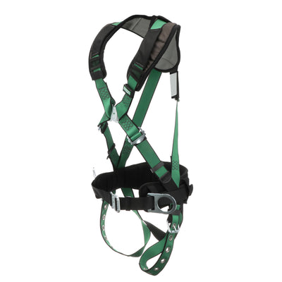 MSA V-FORM+ Construction Harness w/Back & Side D-Rings - Tongue Buckle Leg Straps - Shoulder Padding - Extra Small - 10206160
