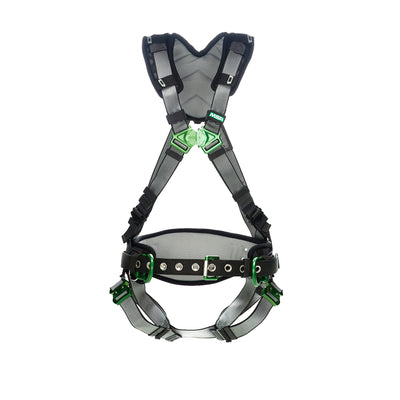 MSA V-FIT Construction Harness w/Back & Side D-Rings - Quick-Connect Leg Straps - Shoulder Padding - Extra Large - 10195135