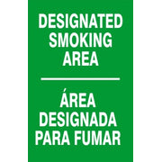 DESIGNATED SMOKING AREA  ÁREA DESIGNADA PARA FUMAR - DESIGNATED SMOKING AREA  ÁREA DESIGNADA PARA FUMAR, 14X20, Adhesive Vinyl