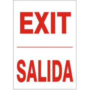EXIT SALIDA-RED ON WHITE - EXIT SALIDA-RED ON WHITE, 14X10, Adhesive Vinyl