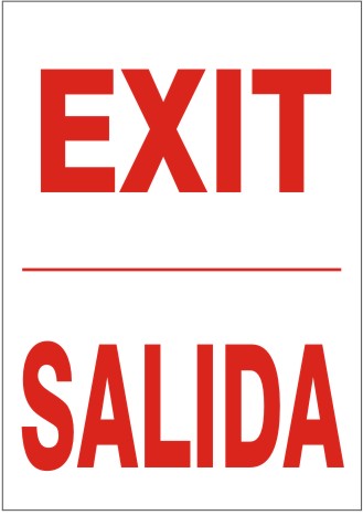 EXIT SALIDA-RED ON WHITE