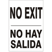 NO EXIT NO HAY SALIDA-BLACK ON WHITE - NO EXIT NO HAY SALIDA-BLACK ON WHITE, 14X20, Adhesive Vinyl