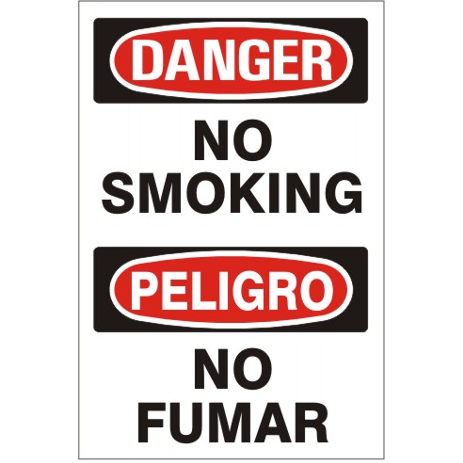 NO SMOKING PELIGRO NO FUMAR - DANGER SIGN - NO SMOKING PELIGRO NO FUMAR - DANGER SIGN, 20X14, Adhesive Vinyl