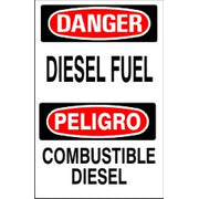 DIESEL FUEL PELIGRO COMBUSTIBLE DIESEL - DANGER SIGN - DIESEL FUEL PELIGRO COMBUSTIBLE DIESEL - DANGER SIGN, 20x14, Adhesive Vinyl
