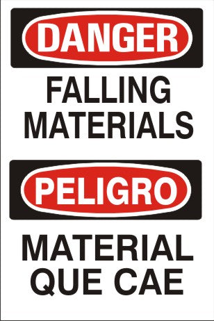 FALLING MATERIALS PELIGRO MATERIAL QUE CAE - DANGER SIGN
