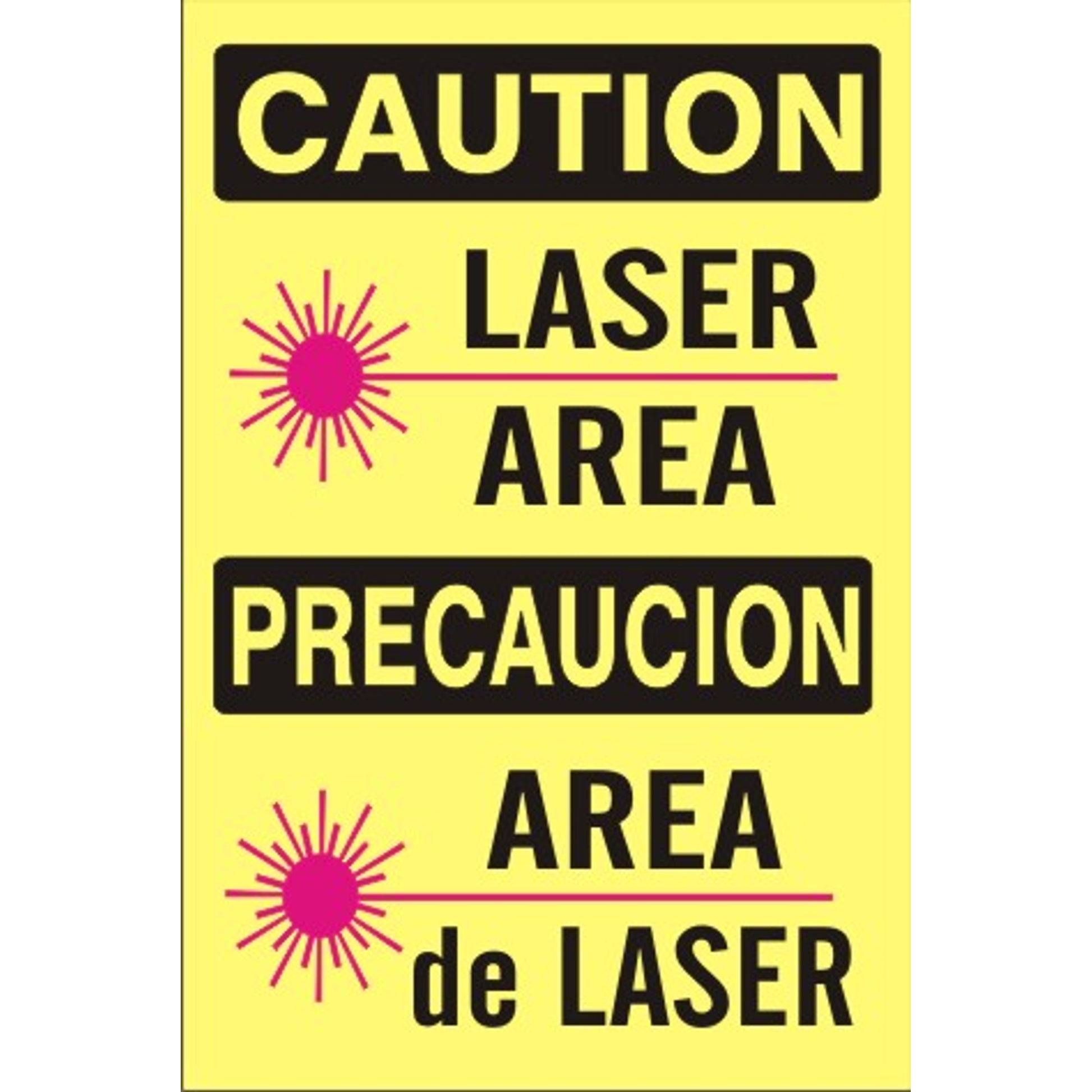 LASER AREA PRECAUCION AREA de LASER - CAUTION SIGN - LASER AREA PRECAUCION AREA de LASER - CAUTION SIGN, 20X14, Adhesive Vinyl