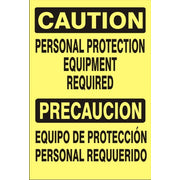 PERSONAL PROTECTION EQUIPMENT REQUIRED PRECAUCION EQUIPO DE PROTECCION PERSONAL REQUERIDO - CAUTION SIGN - PERSONAL PROTECTION EQUIPMENT REQUIRED PRECAUCION EQUIPO DE PROTECCION PERSONAL REQUERIDO - CAUTION SIGN, 20X14, Adhesive Vinyl
