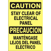 STAY CLEAR OF ELECTRICAL PANEL PRECAUCION MATENGASE LEJOS DEL PANEL - CAUTION SIGN - STAY CLEAR OF ELECTRICAL PANEL PRECAUCION MATENGASE LEJOS DEL PANEL - CAUTION SIGN, 14X10, Aluminum (.040)