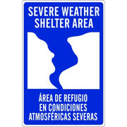 SEVERE WEATHER SHELTER AREA PICTO ÁREA DE REFUGIO EN CONDICIONES - SEVERE WEATHER SHELTER AREA PICTO ÁREA DE REFUGIO EN CONDICIONES, 14X20, Aluminum (.040)