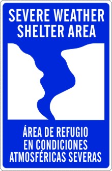 SEVERE WEATHER SHELTER AREA / ÁREA DE REFUGIO EN CONDICIONES ATMOSFÉRICAS