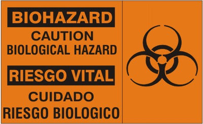 BIOHAZARD CAUTION BIOLOGICAL HAZARD RIESGO VITAL CUIDADO REISGO BIOLOGICO BIOHAZARD