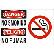 NO SMOKING PELIGRO NO FUMAR WITH  SMOKING PICTO - DANGER SIGN - NO SMOKING PELIGRO NO FUMAR WITH  SMOKING PICTO - DANGER SIGN, 14X20, Adhesive Vinyl