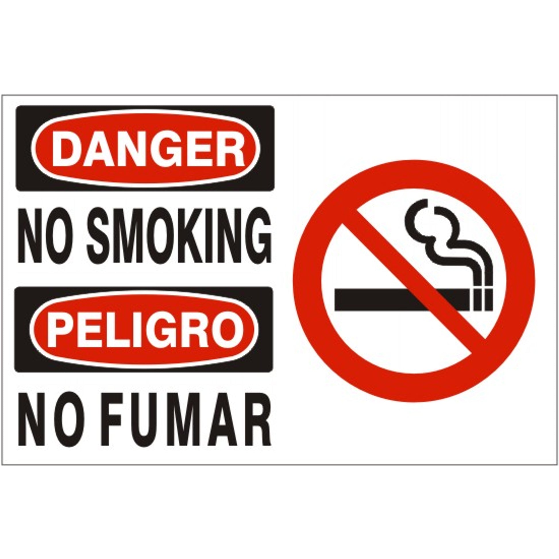 NO SMOKING PELIGRO NO FUMAR WITH  SMOKING PICTO - DANGER SIGN - NO SMOKING PELIGRO NO FUMAR WITH  SMOKING PICTO - DANGER SIGN, 14X20, Adhesive Vinyl