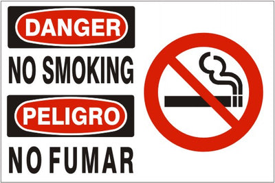 NO SMOKING PELIGRO NO FUMAR WITH SMOKING PICTO - DANGER SIGN