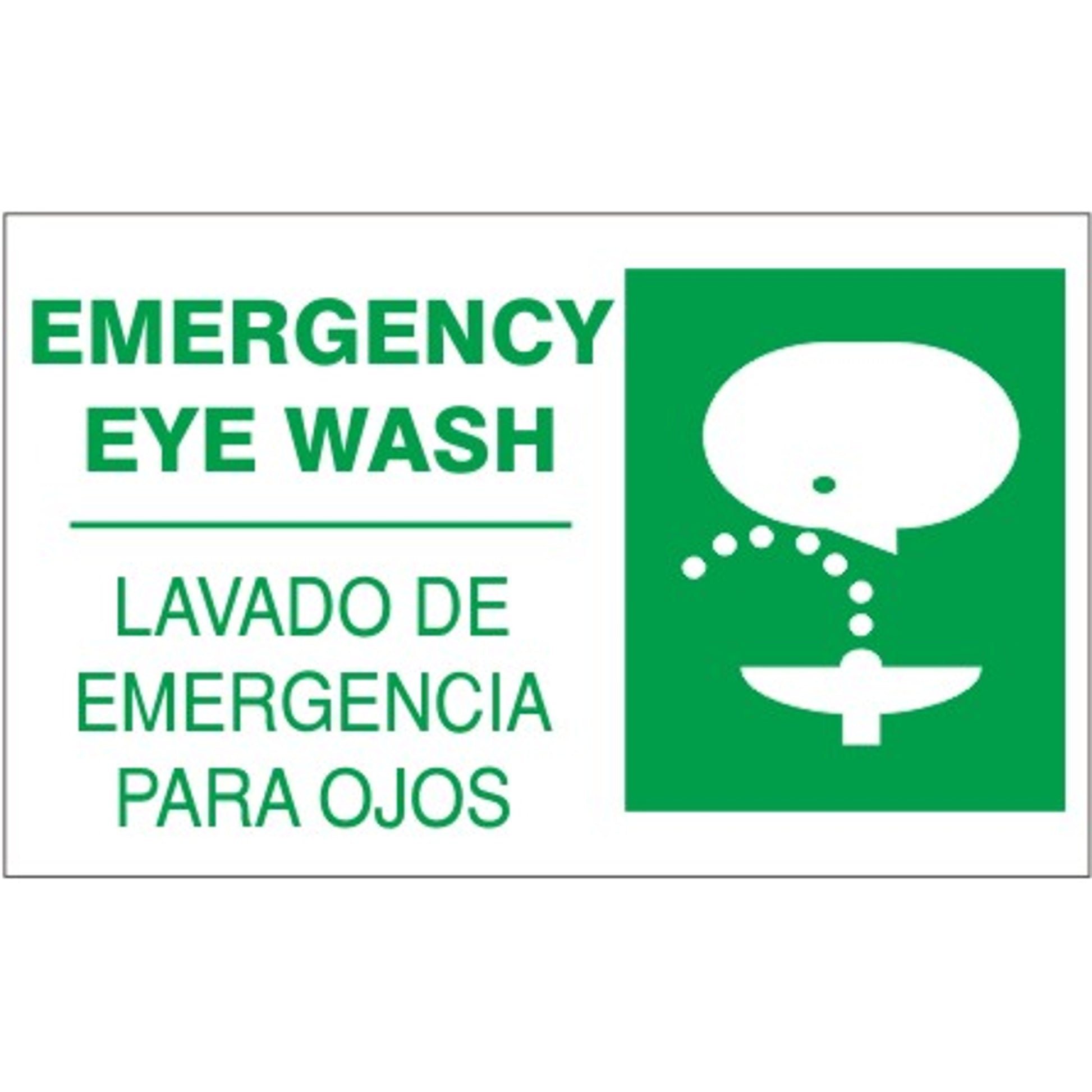 EMERGENCY EYE WASH LAVADO DE EMERGENCIA PARA OJOS [WITH  EYE - EMERGENCY EYE WASH LAVADO DE EMERGENCIA PARA OJOS [WITH  EYE, 14X20, Adhesive Vinyl