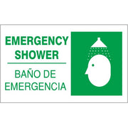 EMERGENCY SHOWER BANO DE EMERGENCIA WITH SHOWER PICTO - EMERGENCY SHOWER BANO DE EMERGENCIA WITH SHOWER PICTO, 14X20, Adhesive Vinyl