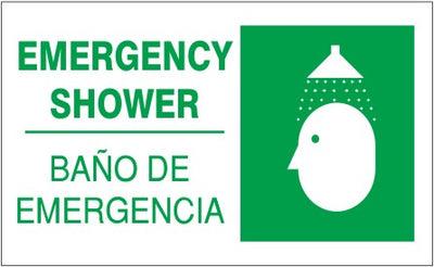 EMERGENCY SHOWER BANO DE EMERGENCIA WITH SHOWER PICTO