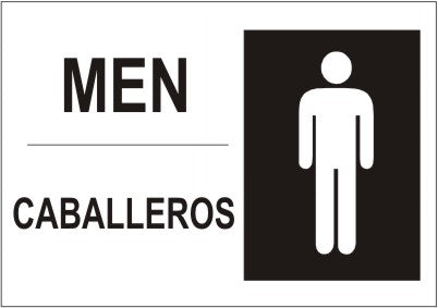 MEN CABALLEROS WITH MEN PICTO - MEN CABALLEROS WITH MEN PICTO, 14X20, Adhesive Vinyl