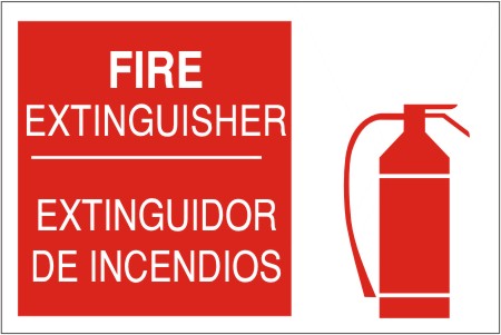 FIRE EXTINGUISHER EXTINGUIDOR DE INCENDIOS WITH EXTINGUISHER PICTO - FIRE EXTINGUISHER EXTINGUIDOR DE INCENDIOS WITH EXTINGUISHER PICTO, 14X20, Adhesive Vinyl