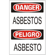ASBESTOS  PELIGRO ASBESTO - DANGER SIGN - ASBESTOS  PELIGRO ASBESTO - DANGER SIGN, 20x14, Adhesive Vinyl
