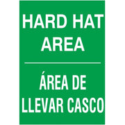 HARD HAT AREA  AREA DE LLEVAR CASCO - HARD HAT AREA  AREA DE LLEVAR CASCO, 20X14, Adhesive Vinyl