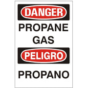 PROPANE GAS PELIGRO PROPANO - DANGER SIGN - PROPANE GAS PELIGRO PROPANO - DANGER SIGN, 20X14, Adhesive Vinyl