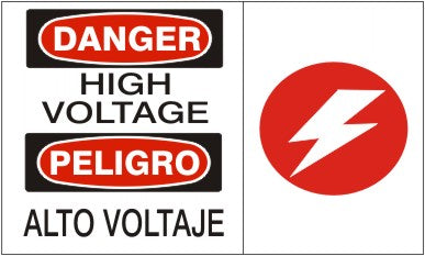 HIGH VOLTAGE/ PELIGRO ALTO VOLTAJE WITH PICTO - DANGER SIGN