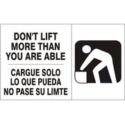 DON’T LIFT MORE THAN YOU ARE ABLE  --  CARGUE SOLO LO - DON’T LIFT MORE THAN YOU ARE ABLE  --  CARGUE SOLO LO, 14X20, Adhesive Vinyl