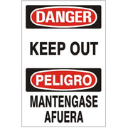 KEEP OUT/ PELIGRO MANTENGASE AFUERA - DANGER SIGN - KEEP OUT/ PELIGRO MANTENGASE AFUERA - DANGER SIGN, 20X14, Adhesive Vinyl