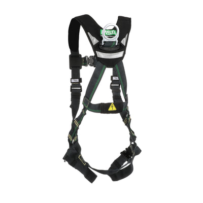 MSA EVOTECH Arc Flash Harness w/Back D-Ring - Quick-Connect leg straps - Shoulder Padding - X-Small (XSM) - 10150143
