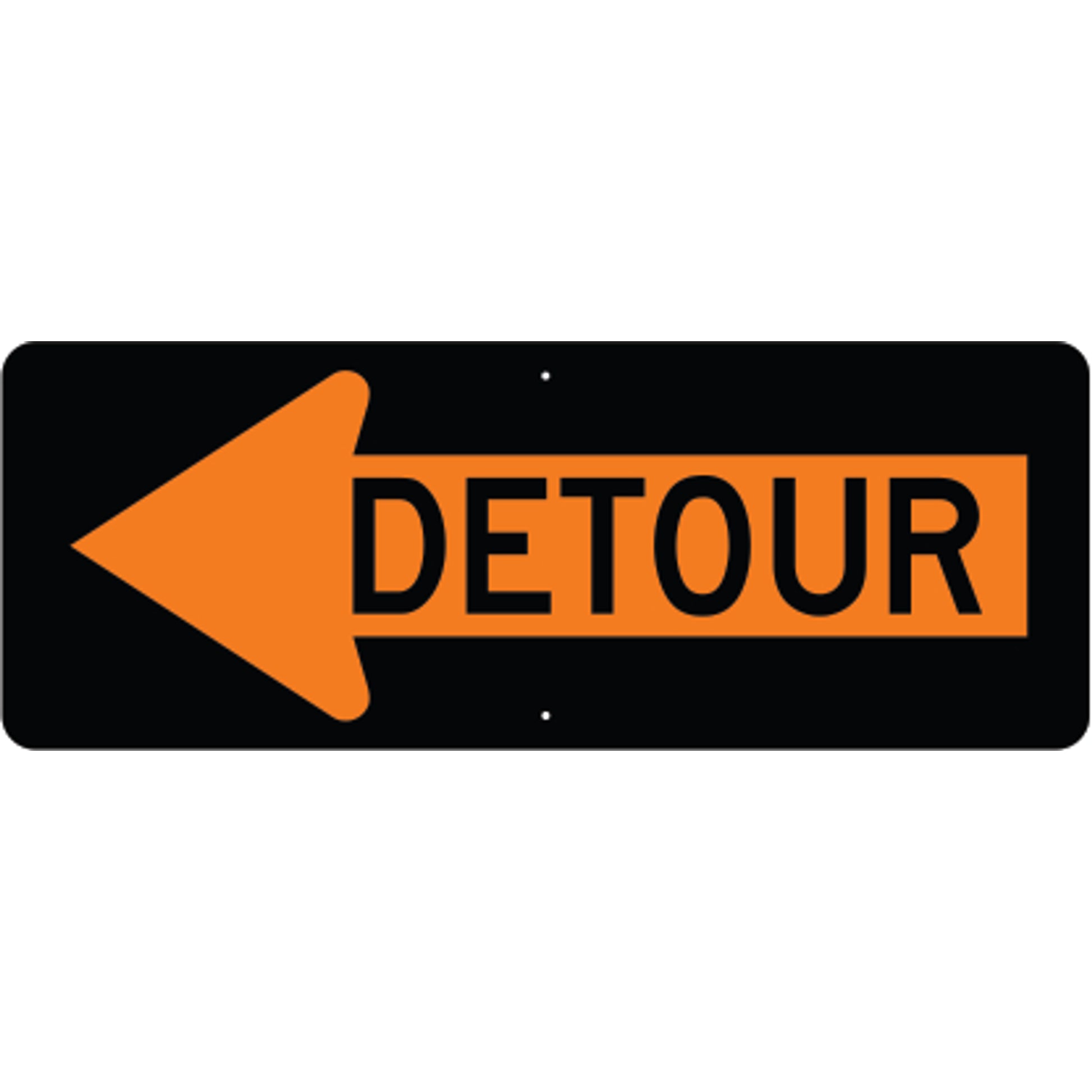 DETOUR - CONSTRUCTION TRAFFIC SIGN - DETOUR - CONSTRUCTION TRAFFIC SIGN, 18X48, Aluminum (.080) HIP Reflective